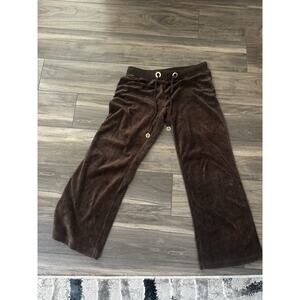 Tory Burch Brown Velour Wide-Leg Track Pants - Size M Y2K